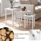 White Wood Nesting Tables Set 3PCS Space-Saving Farmhouse Side Tables